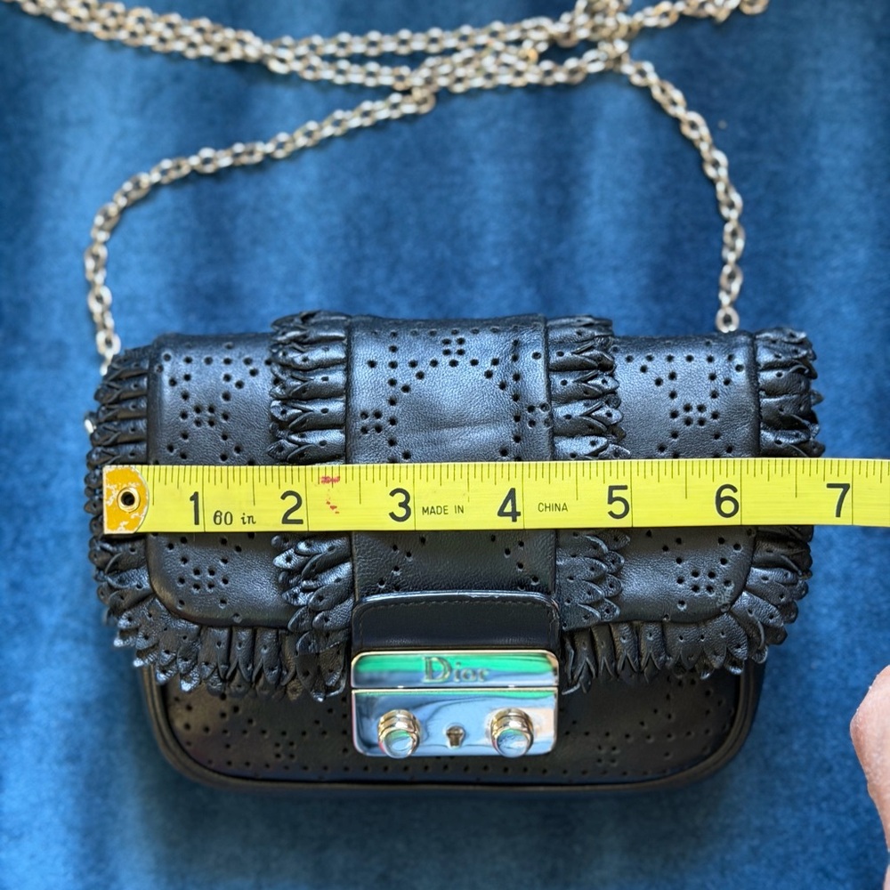 RARE Vintage Christian Dior Black Perforated Cannage Leather
New Lock Mini Bag - Picture 10 of 10